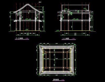 仿清式歇山古建寺庙建筑设计CAD方案图[原创]设计解析